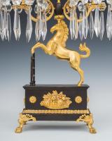 An Unusual Pair of Regency Period Ormolu and Bronzed Mounted Cut-Glass Candelabra, English Circa 1825