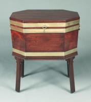 Antique Chippendale mahogany wine cooler front on