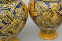 A MAGNIFICENT PAIR OF ITALIAN PALERMO MAIOLICA PHARMACY JARS