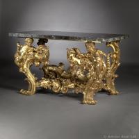An Important Pair of Palatial Giltwood Console Tables 