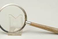 SILVER AND SHAGREEN MAGNIFYING GLASS RETAILED BY ASPREY, English, Circa 1920