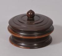 S/2457 Antique Treen 19th Century Lignum Vitae Spice Pot