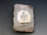 Cased Queen Victoria on Horse Back Calton Hill Edinburgh Silver Card Case