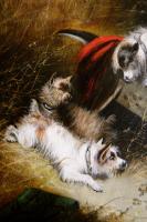 Pair of sporting oil painting with terrier dogs by Edward Armfield