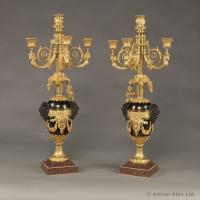 A Pair of Louis XVI Style Four-Light Candelabra ©AdrianAlanLtd