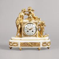 French Ormolu and Marble Mantle Clock by Goldsmiths and Silversmiths Co