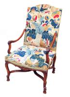 Antique 19th Century French Tapestry Library Armchair