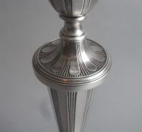 A fine & unusual pair of George III Sterling Silver Candlesticks made in Sheffield in 1790 by Tudor & Leader