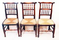 Antique Set Of Eight Spindle Back Dining Chairs