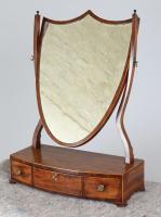 George III period mahogany toilet-mirror of a classic Hepplewhite style