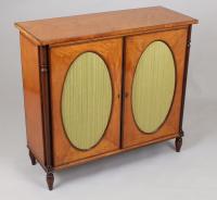 Fine George III period satinwood small cabinet in the Sheraton manner