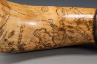 Folk Art Map Powder Horn