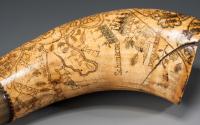 Folk Art Map Powder Horn