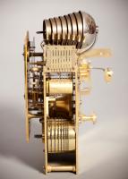 Howell & James, London: A small eight-bell chiming bracket clock movement side