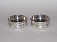 PAIR OLD SHEFFIELD PLATE SILVER MAGNUM WINE COASTERS. CIRCA 1780