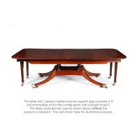 George III figured mahogany extending centre pedestal dining table probably by Gillows of Lancaster
