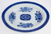 Chinese Export Blue Fitzhugh Platter and Mazarin
