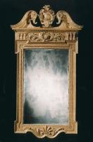 An important early 18th century Georgian  giltwood and gesso Architectural Pier mirror