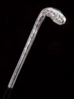 Art Noveau silver handled L-shaped cane with stylised head of a Maiden_c