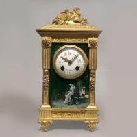A Fine Louis XVI Style Gilt-Bronze and Green Enamel Mantel Clock ©AdrianAlanLtd