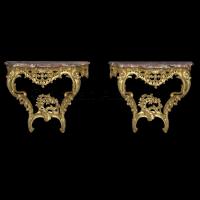 A Pair of Louis XV Style Giltwood Console d'Appliques ©AdrianAlanLtd