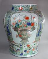 Fine large Chinese famille verte baluster vase, Kangxi (1662-1722