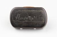 An Interesting Sheep’s Horn and Silver Mounted Pocket Snuff Box 