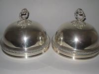 Old Sheffield Plate Silver Dish Covers