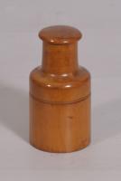 S/3171 Antique Treen 19th Century Boxwood Apothecary's Bottle Case