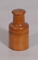 S/3171 Antique Treen 19th Century Boxwood Apothecary's Bottle Case
