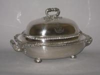 Regency old Sheffield plate silver warming dish & cover. Circa 1825
