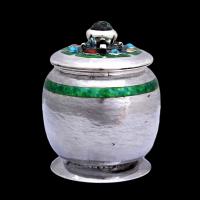 Cymric silver lidded jar by Oliver Baker