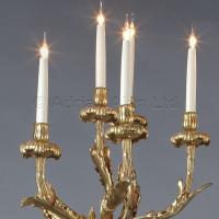A Pair of Figural Six-Light Candelabra with Marble Columns