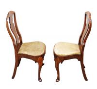 Antique Early 18th Century Pair Of Walnut Side Chairs