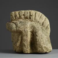 Late Romano British / Early Middle Ages Limestone Head of a Legionnaire