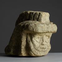Late Romano British / Early Middle Ages Limestone Head of a Legionnaire