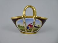 FBB Worcester miniature porcelain basket