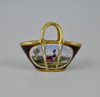 FBB Worcester miniature porcelain basket