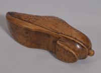 S/3335 Antique Treen 19th Century Beech Snuff Shoe