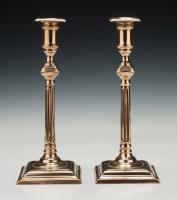 18th century bell-metal candlesticks
