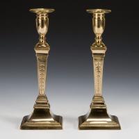 Engraved Neoclassical Candlesticks