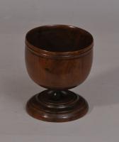 S/3358 Antique Treen 18th Century Yew Wood Goblet