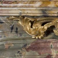 Louis XV Style Marble Fireplace With Mounts Depicting Flora and Zephyr