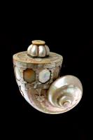 Rare Large Nautilus Shell Indian Mughal Gujarati Gunpowder Flask ‘Barutdan’