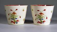 First Period Worcester Porcelain Beakers with Kakiemon Double Quail Design Back view