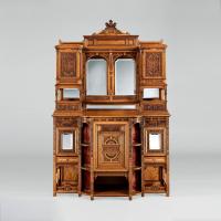 A Magnificently Carved Display Cabinet  Of Exhibition Quality