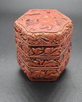 Chinese Cinnabar Lacquer Stacking Box Side