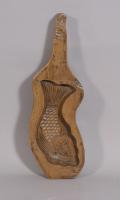 S/3418 Antique Treen 19th Century Fruitwood Pate Mould