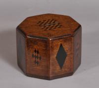 S/3446 Antique Treen 19th Century Mahogany Money Box