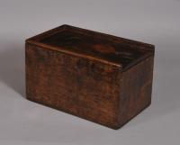 S/3460 Antique Treen 19th Century Oak Sailor's Box